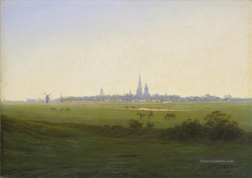  Friedrich Werke - Wiesen bei Greifswald Romantische Landschaft Caspar David Friedrich